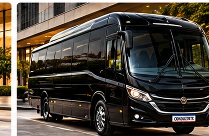 Imagem ilustrativa de micro-ônibus executivo preto