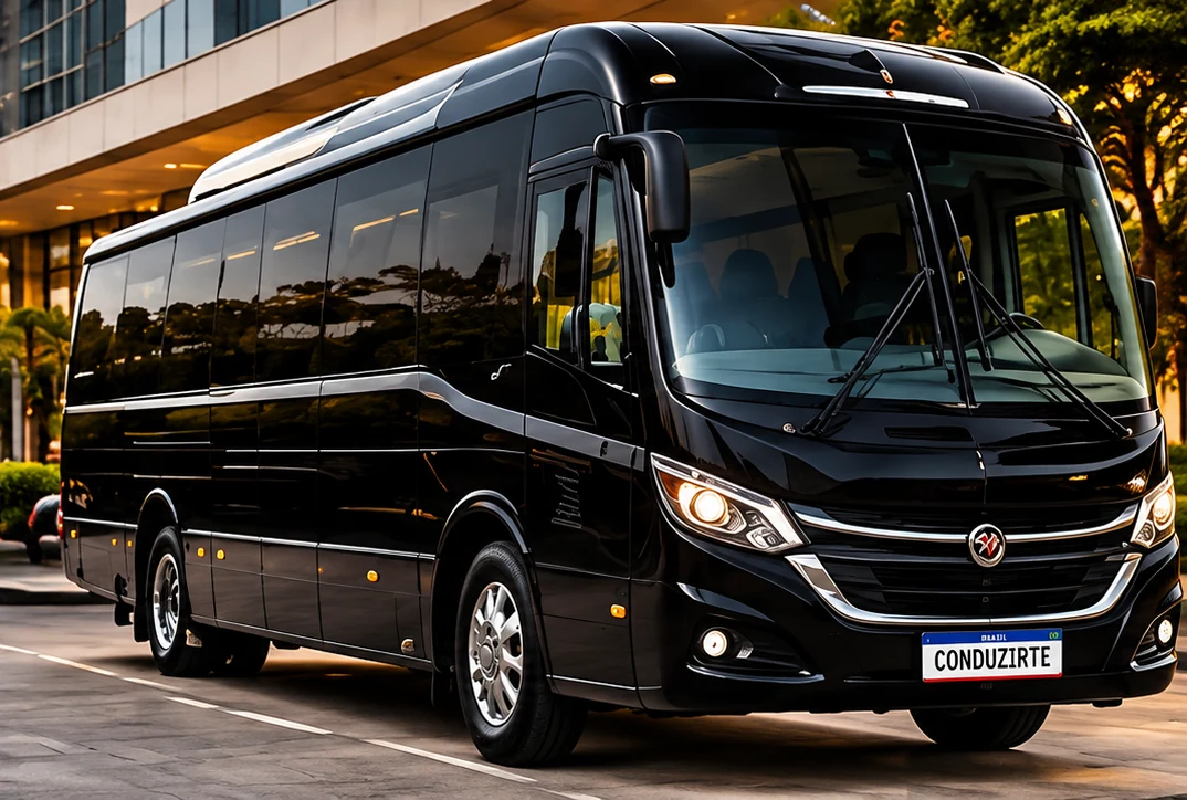 Imagem ilustrativa de micro-ônibus executivo preto